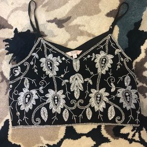 Beaded black top